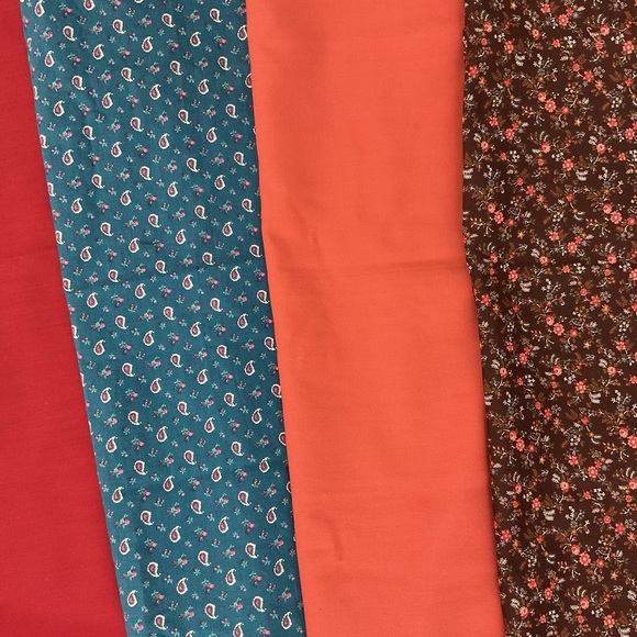 Coordinated fabric craft remnant lot of 4 vintage quilting cottons - Picture 1 of 4